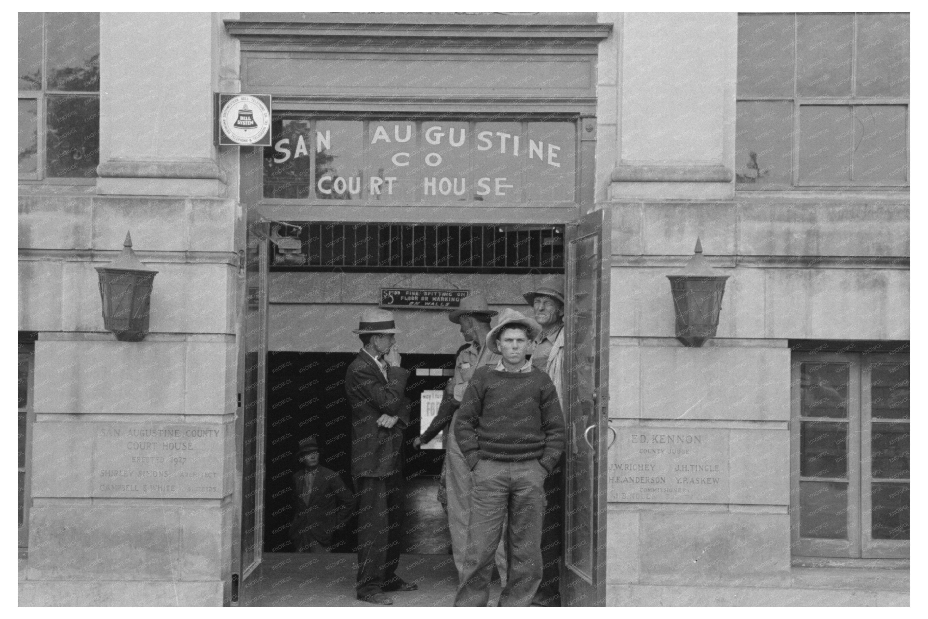 San Augustine Courthouse Entrance Texas 1939