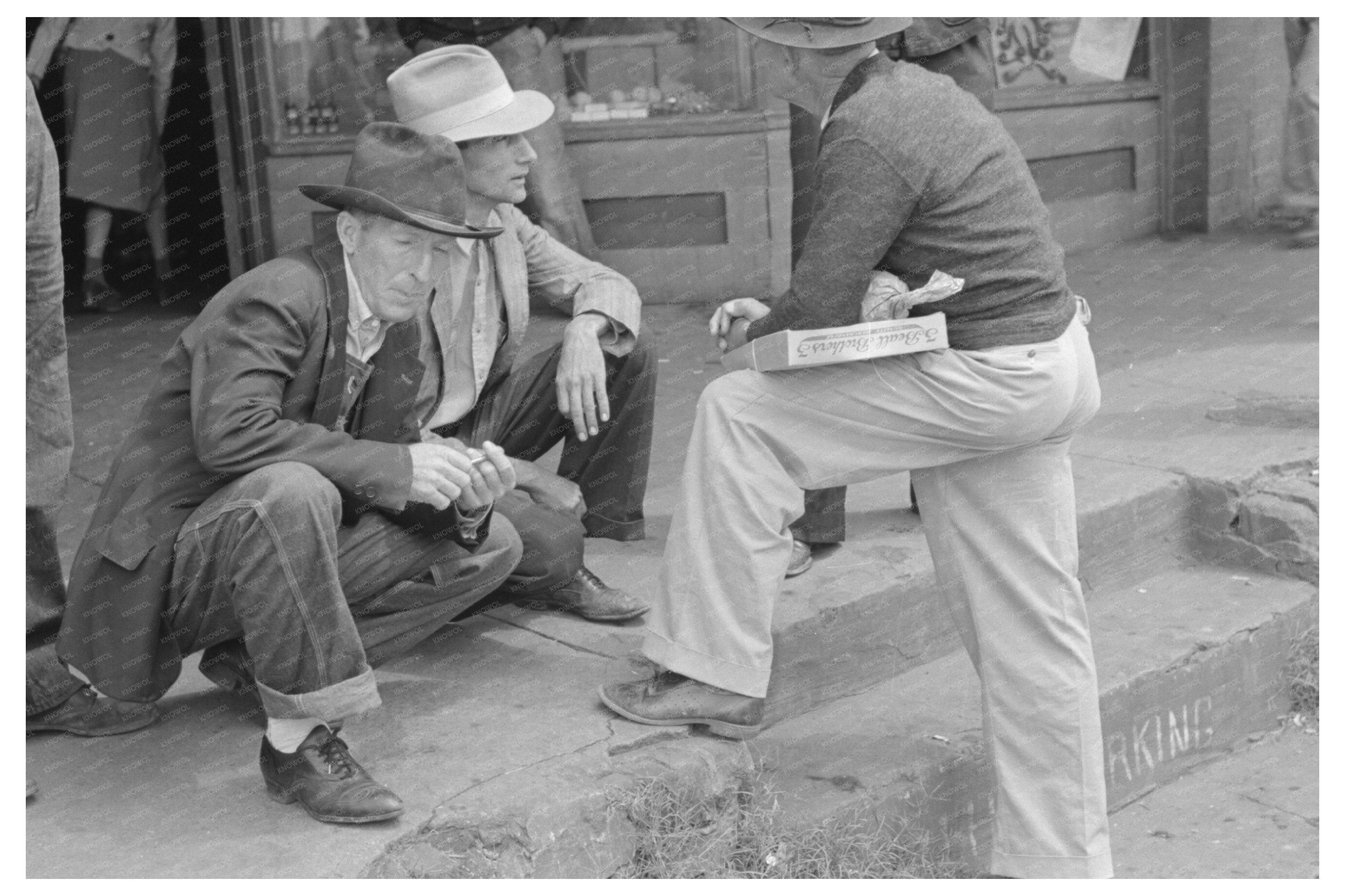 Men in Conversation on San Augustine Main Street 1939