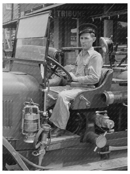 Fire Truck Driver in San Augustine Texas April 1939