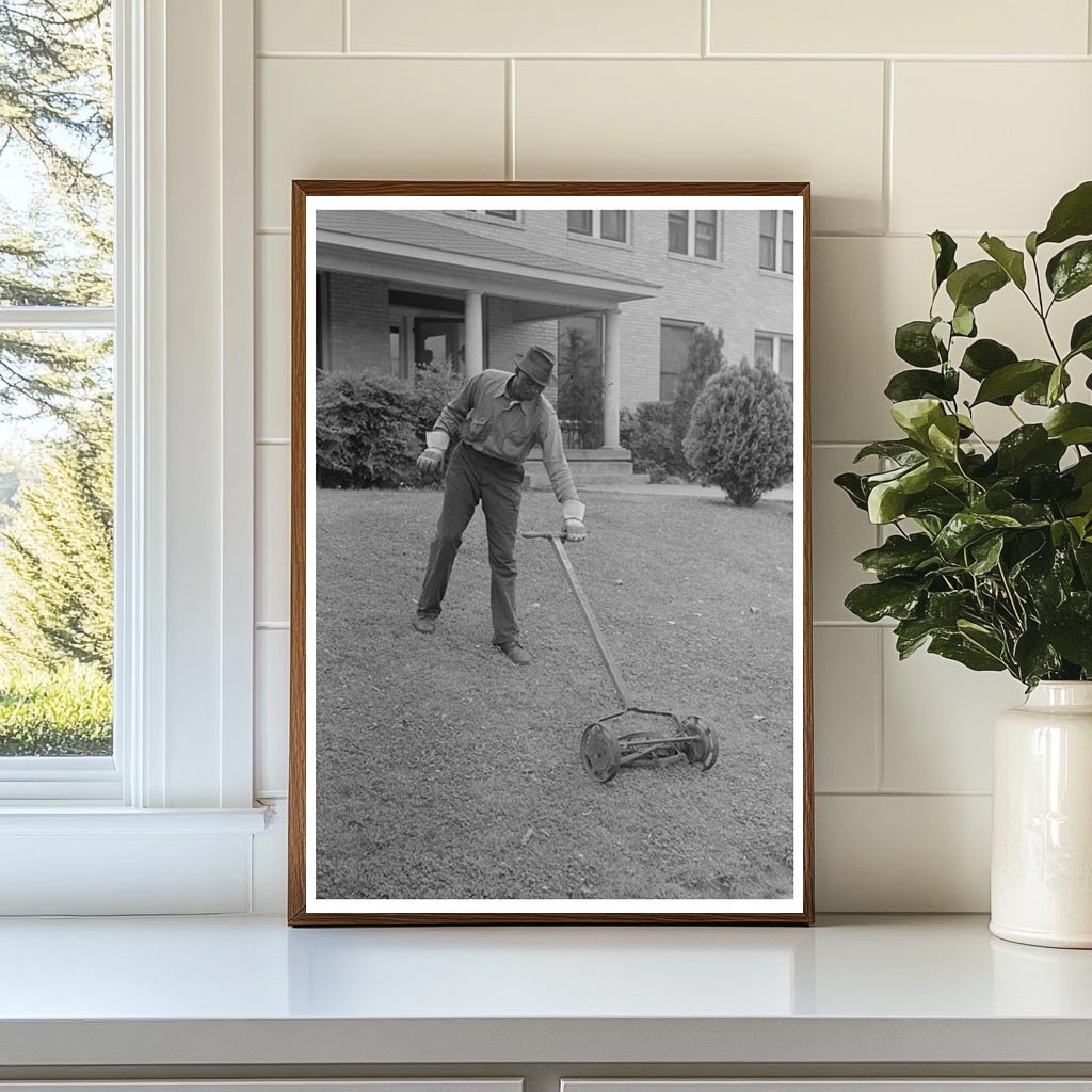 San Augustine Texas Grass Cutting Scene April 1939