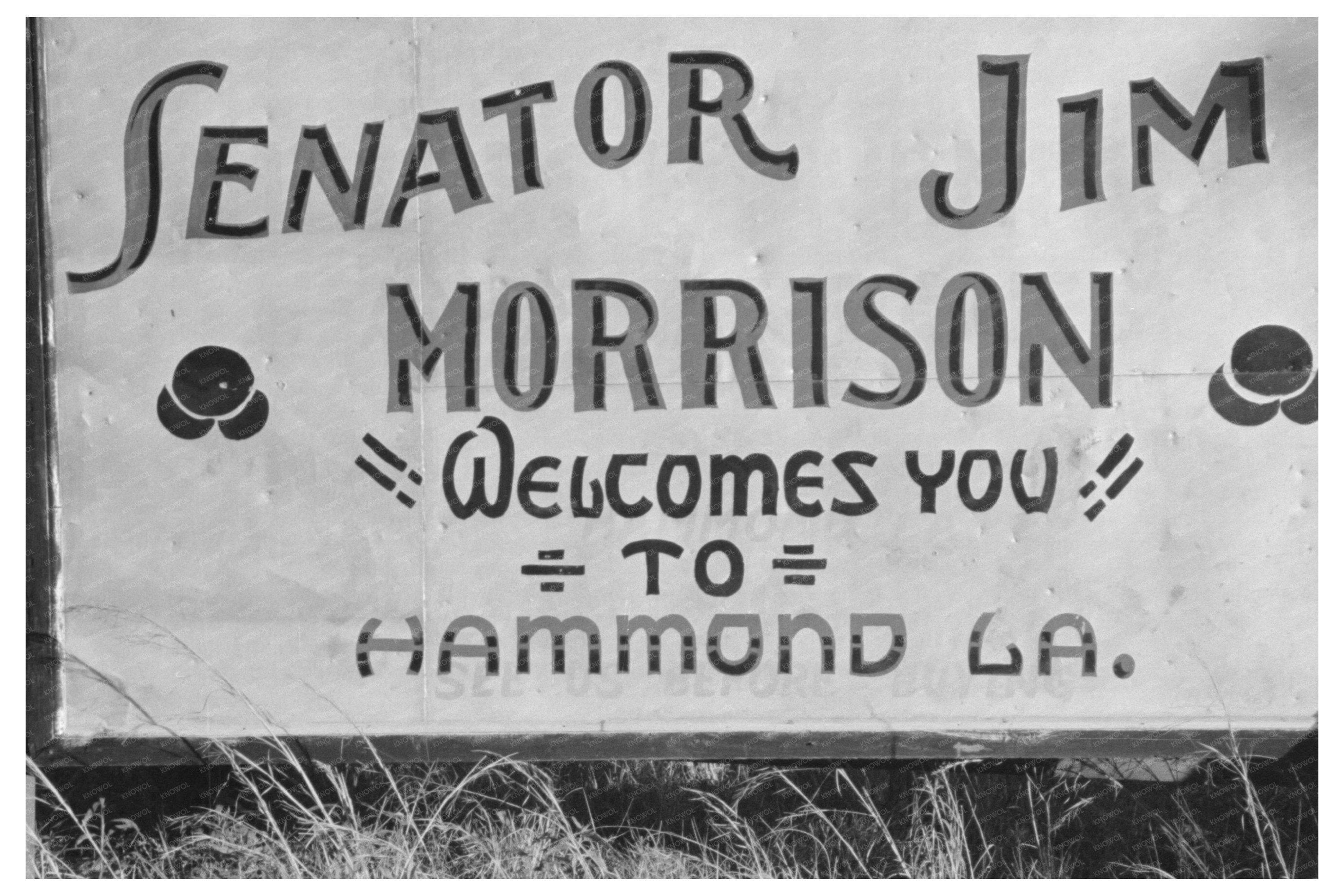 Hammond Louisiana Strawberry Production Sign April 1939