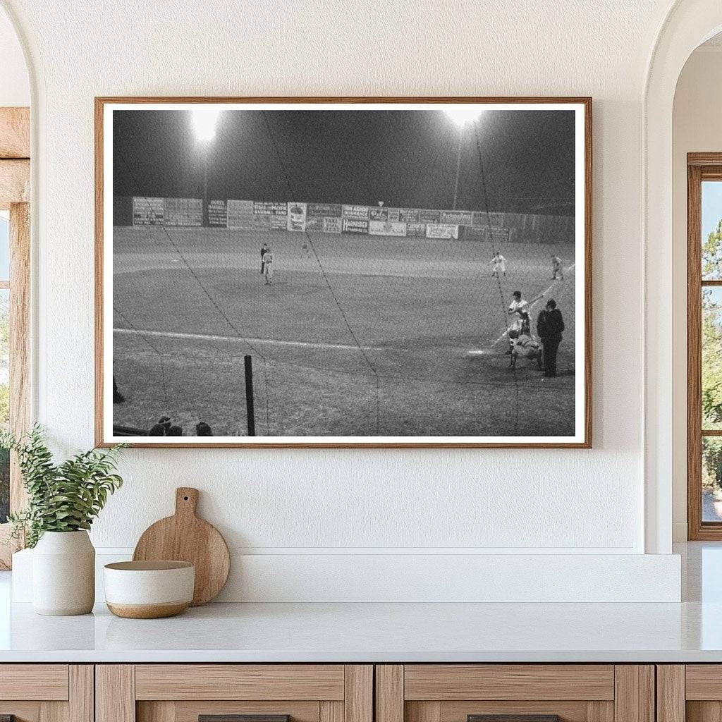 Night Baseball Scene in Marshall Texas 1939