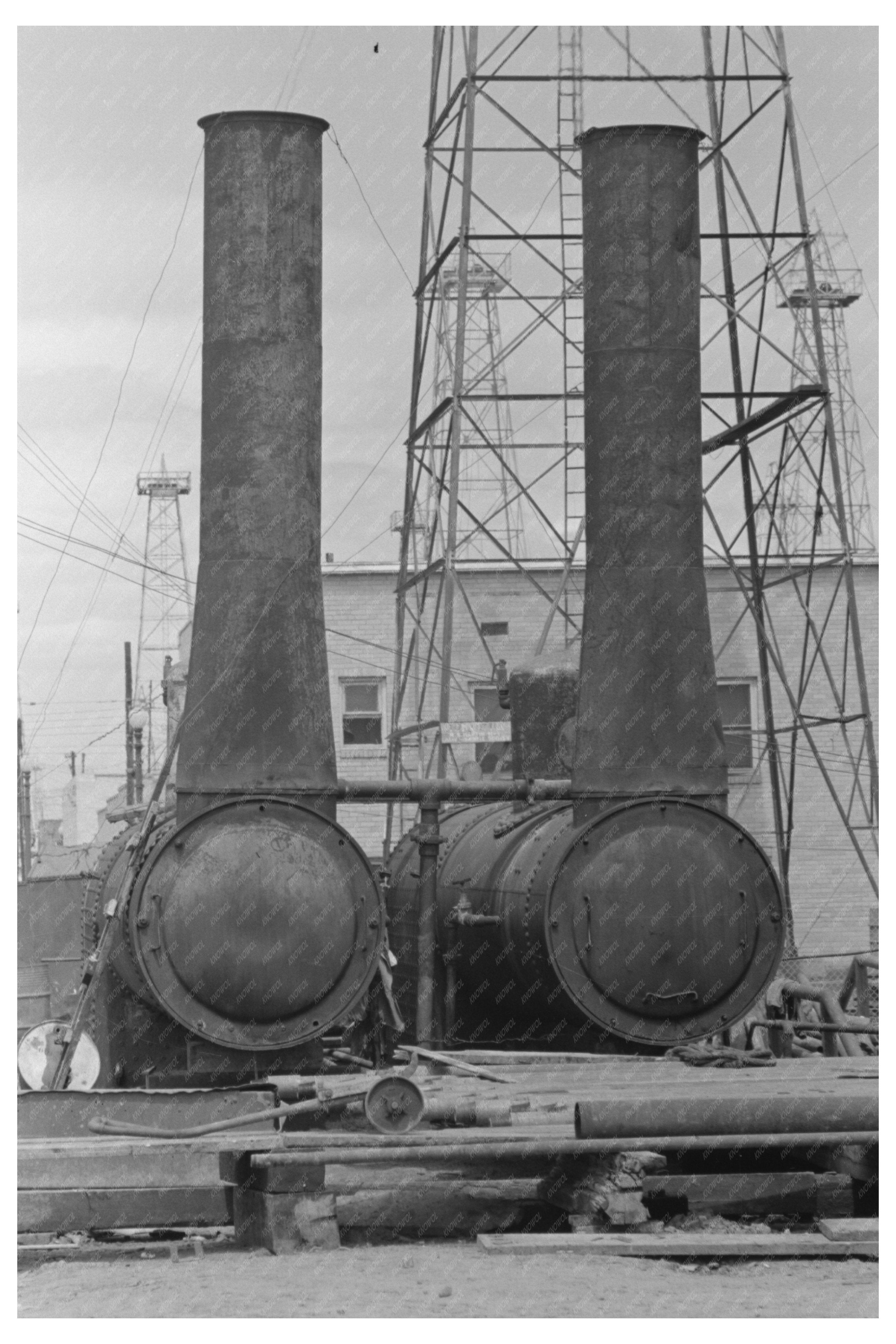 Steam Boilers at Kilgore Oil Well Texas April 1939