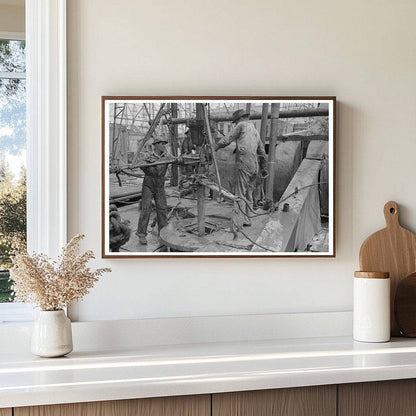 Oil Field Workers Adding Pipe in Kilgore Texas 1939