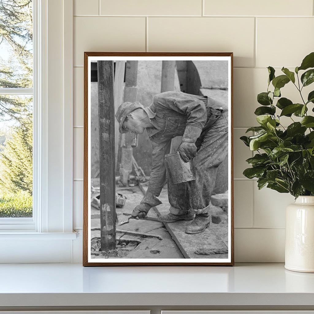 Oil Field Worker Greasing Drill Pipe Kilgore Texas 1939