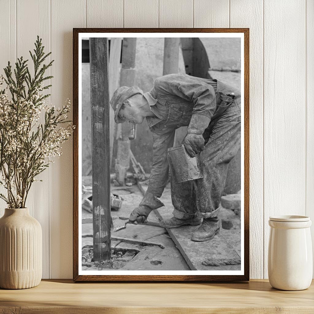 Oil Field Worker Greasing Drill Pipe Kilgore Texas 1939