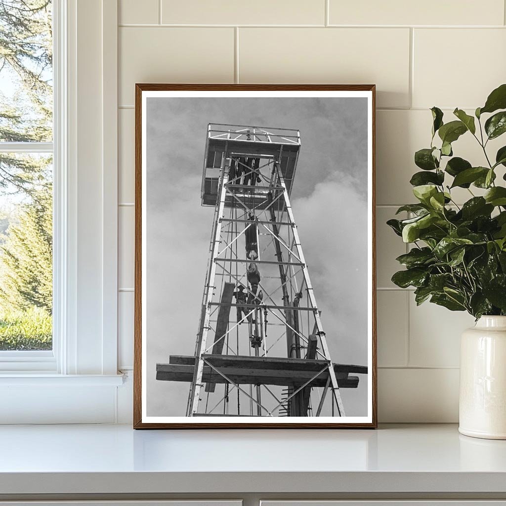 Oil Derrick in Kilgore Texas April 1939 Vintage Image