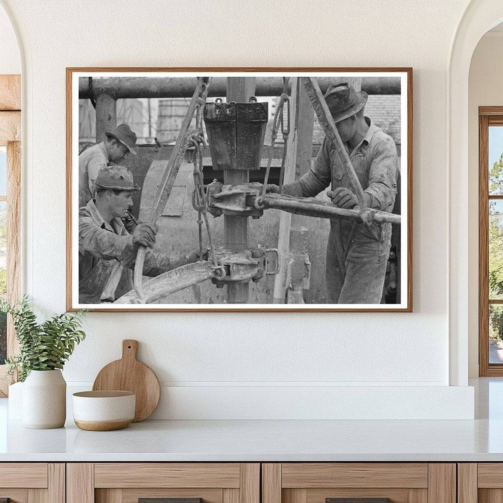 Kilgore Texas Oil Workers Connecting Pipes 1939