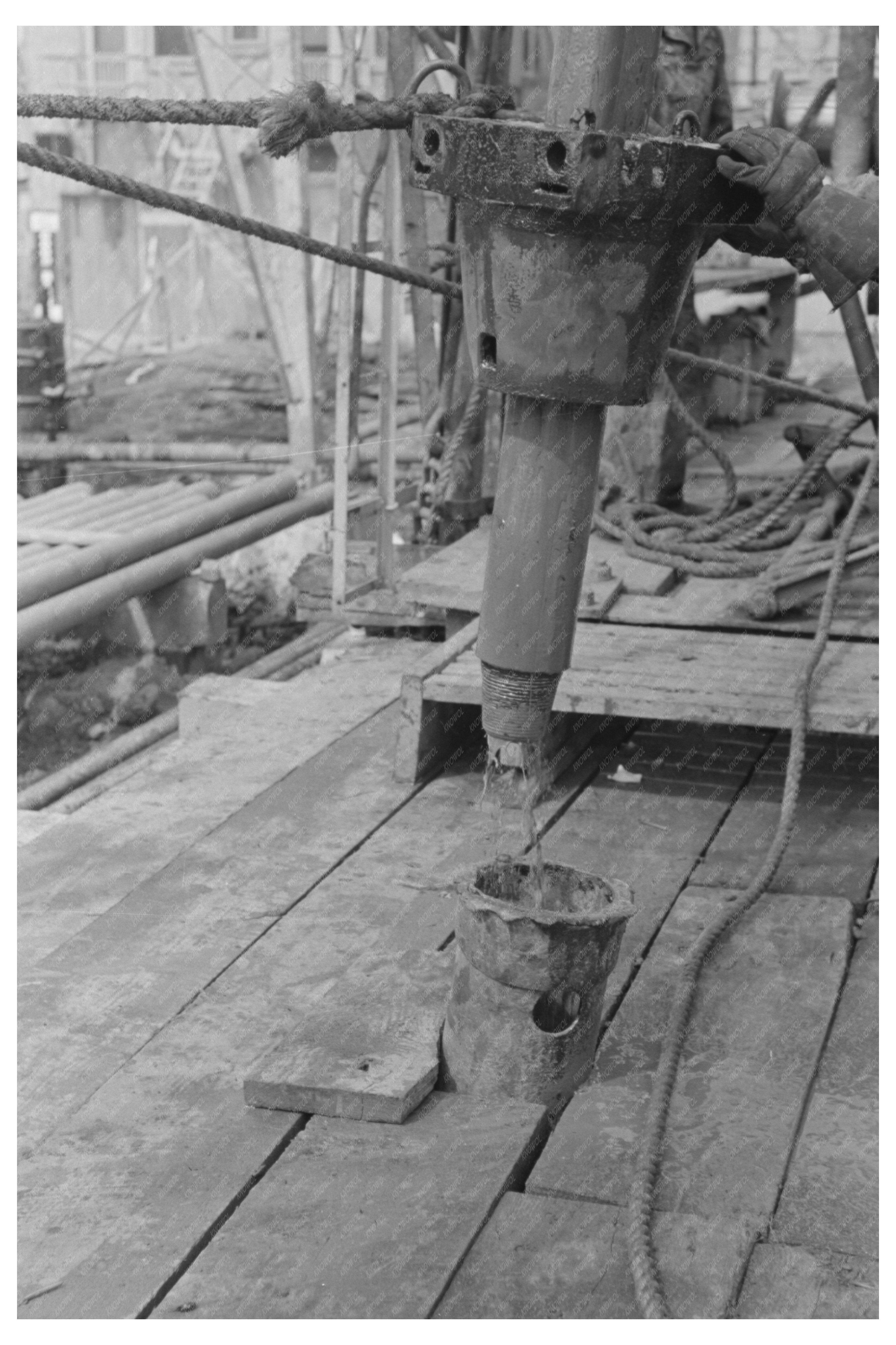 Oil Workers Installing Pipe at Kilgore Texas 1939