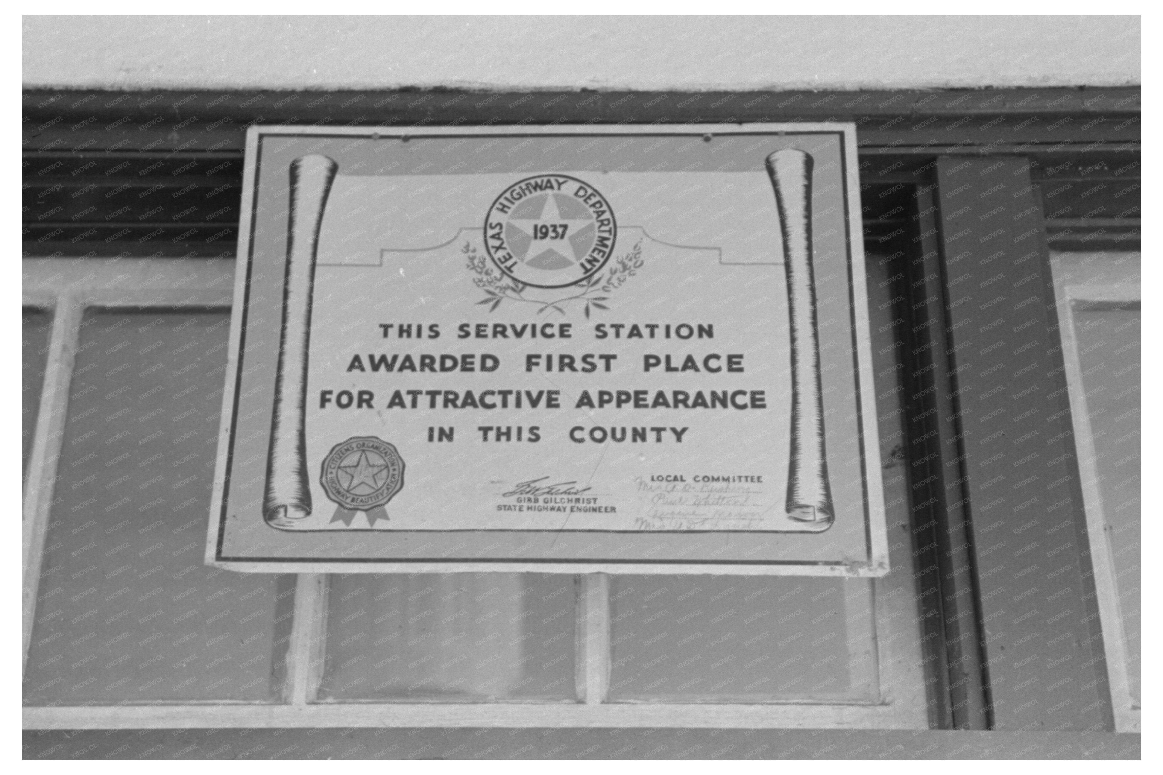 Service Station in San Augustine Texas April 1939