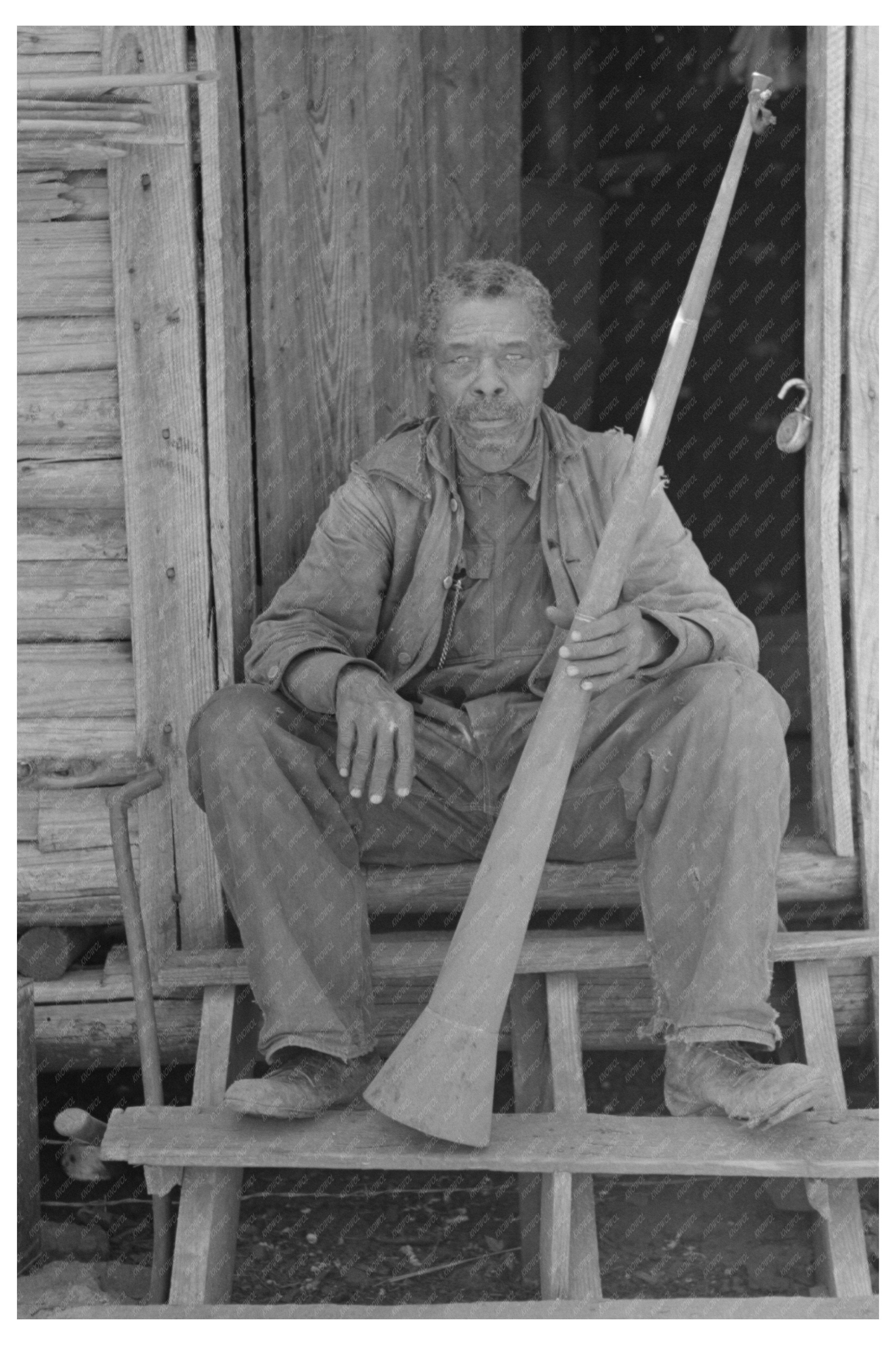Willis Winn Holding Horn for Enslaved Individuals 1939