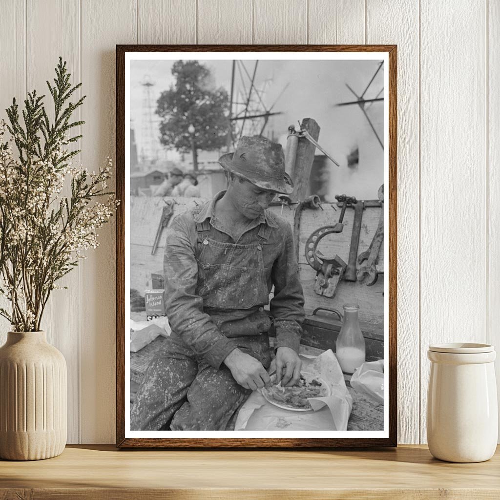 Oil Field Worker Lunch Break Kilgore Texas 1939