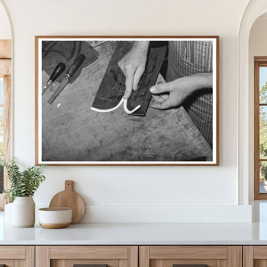 Cementing Beading on Cowboy Boots Alpine Texas May 1939