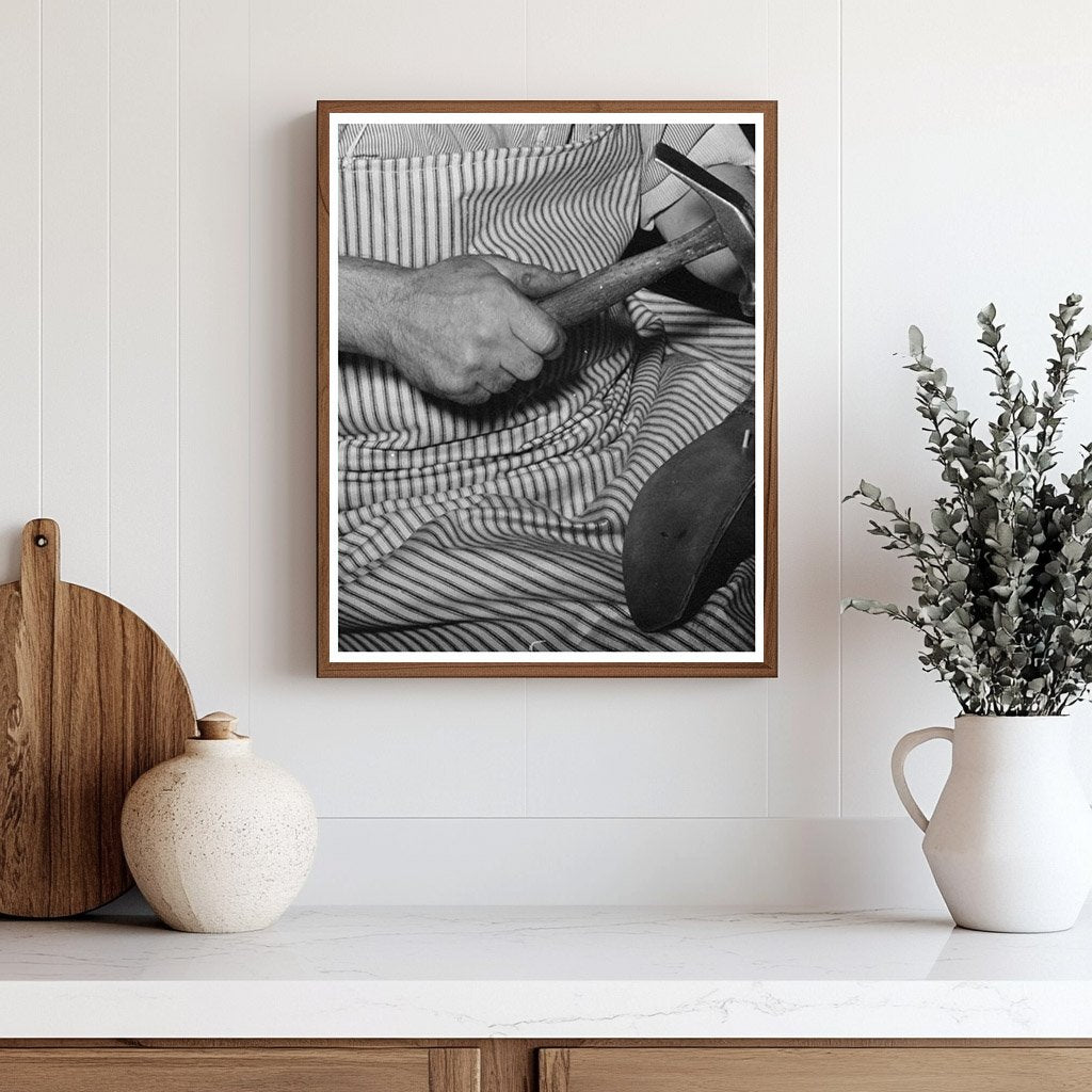 Cowboy Boot Sole Crafting in Alpine Texas 1939