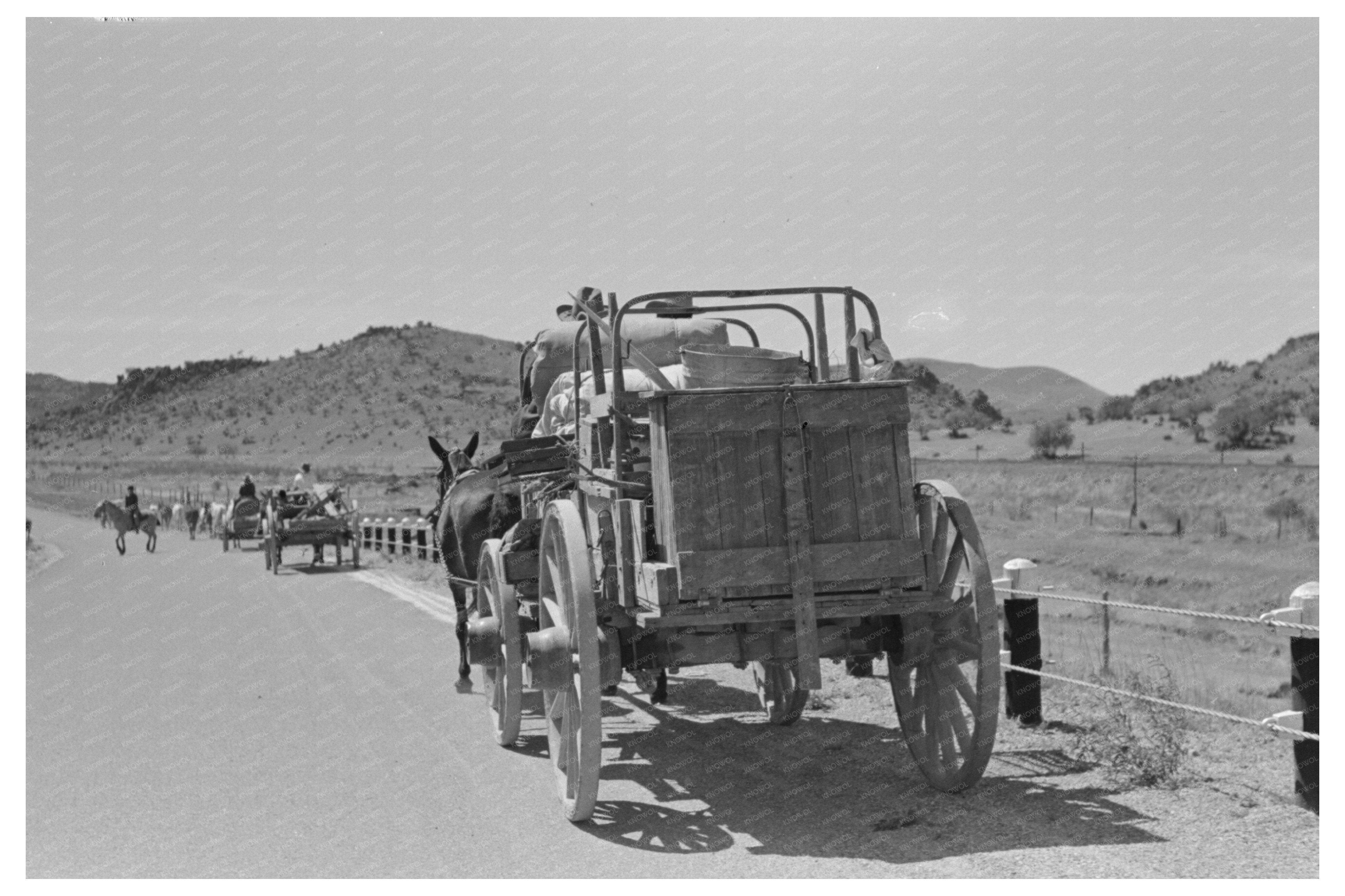 Vintage Chuck Wagon and Bedrolls near Marfa Texas 1939