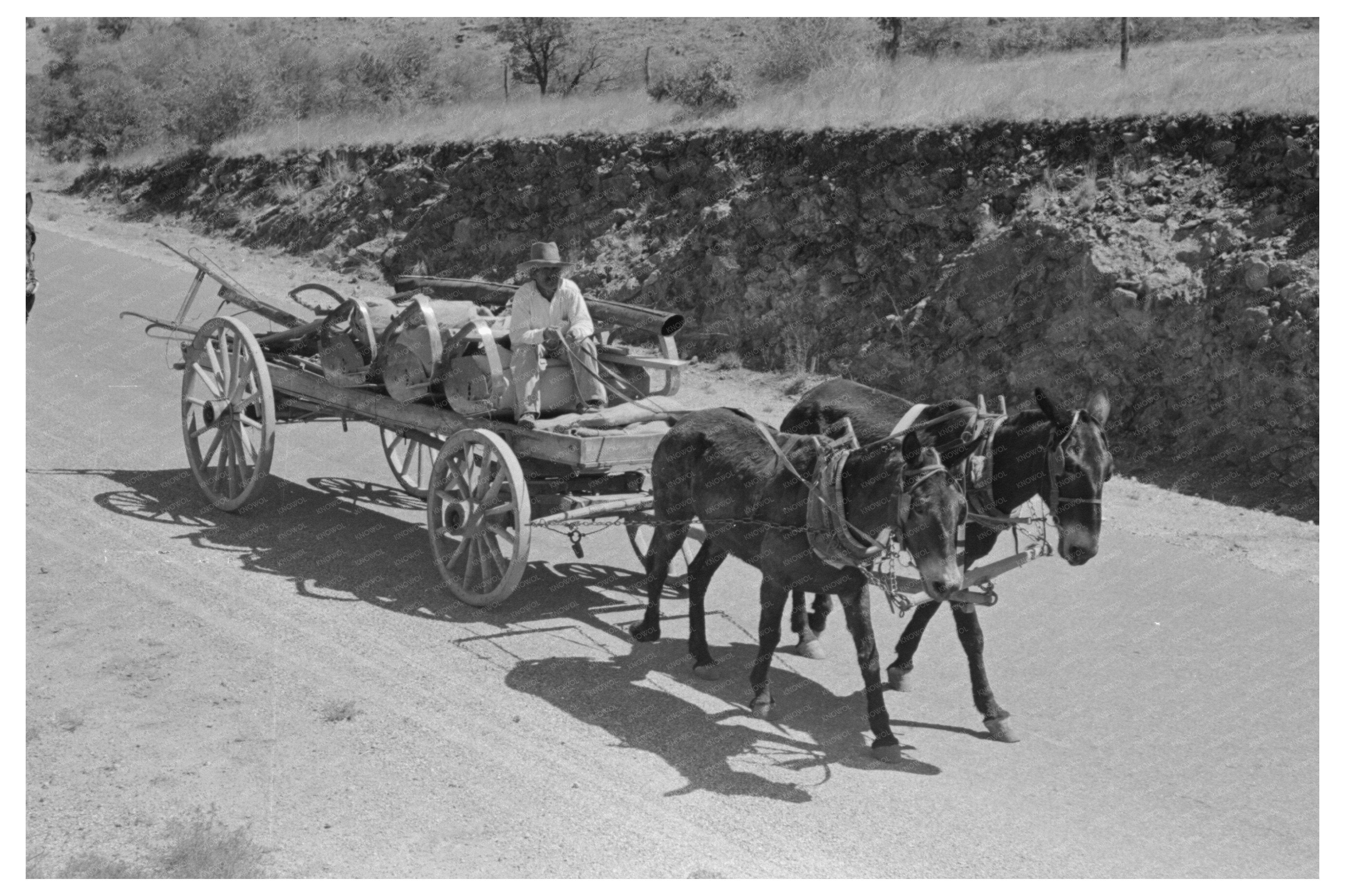 Tanking Equipment Wagon on Highway Marfa Texas May 1939