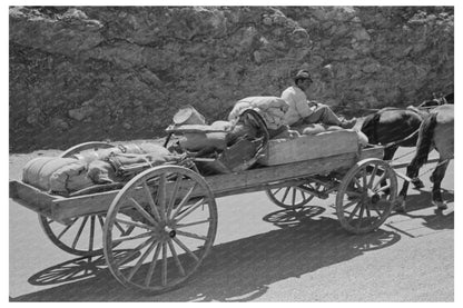 Wagon Transporting Military Supplies in Marfa Texas 1939