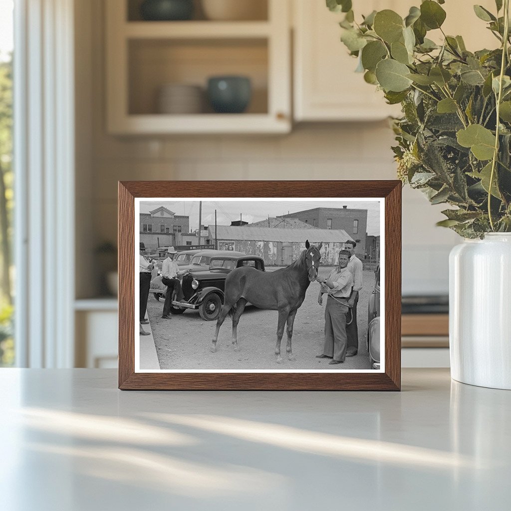 Horse for Sale on Streets of Alpine Texas May 1939