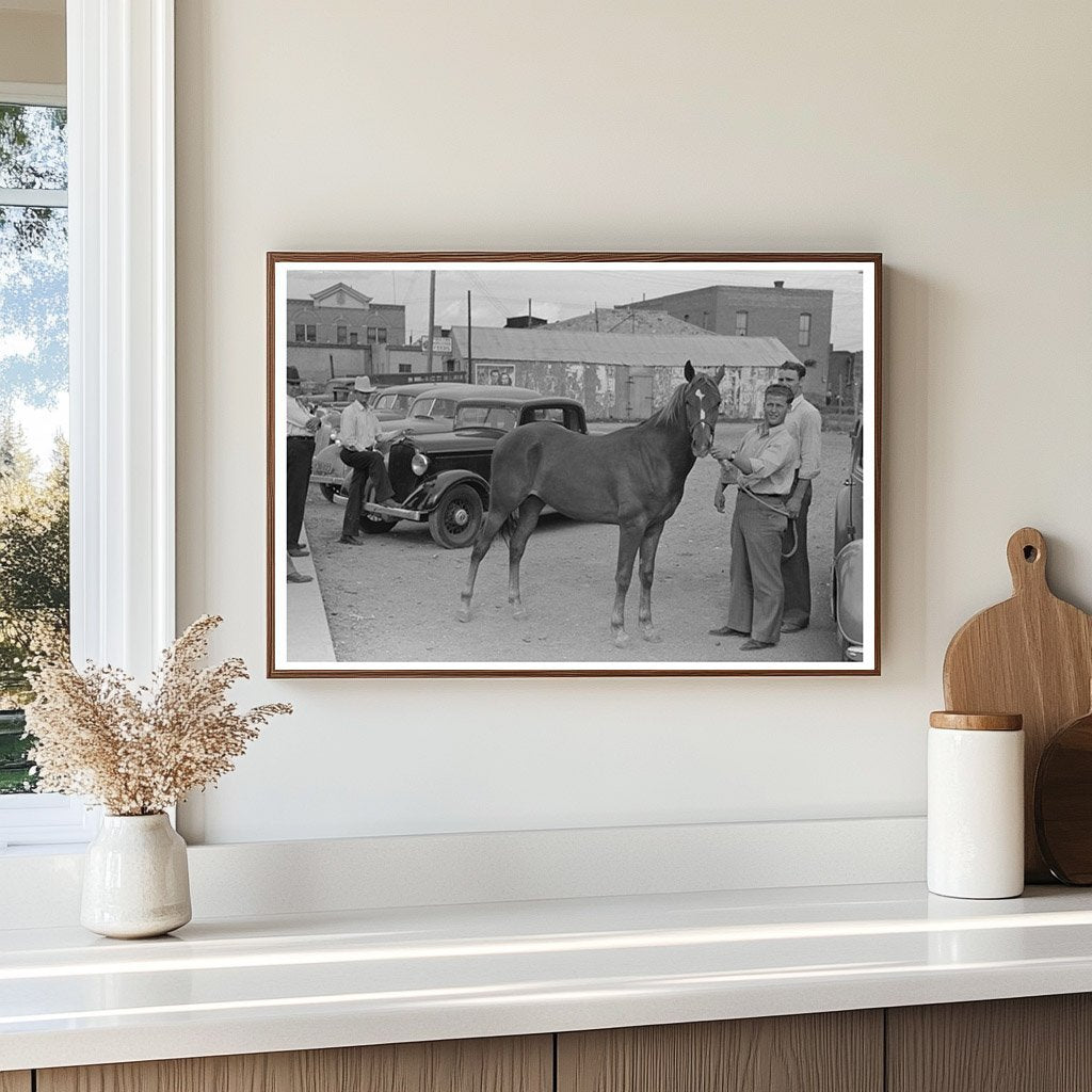 Horse for Sale on Streets of Alpine Texas May 1939