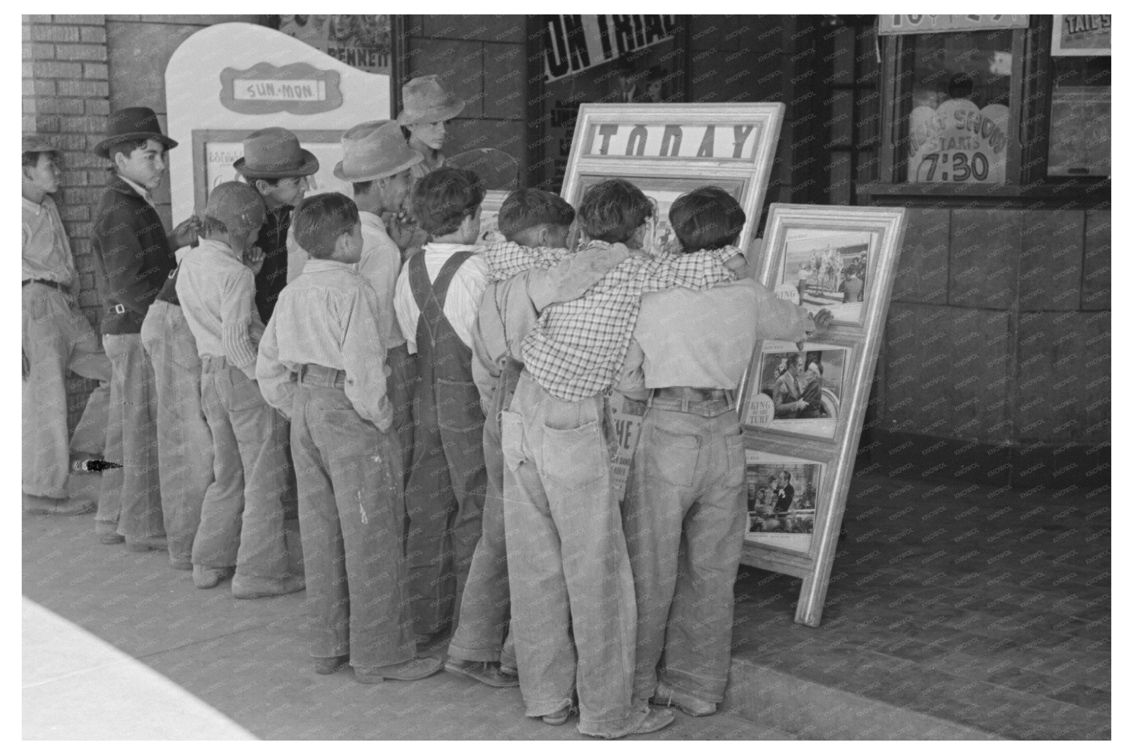 Children at Vintage Movie Theater Alpine Texas May 1939