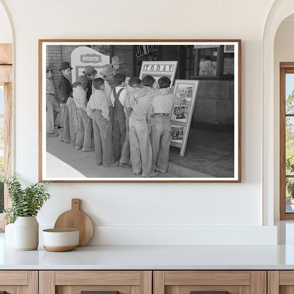 Children at Vintage Movie Theater Alpine Texas May 1939