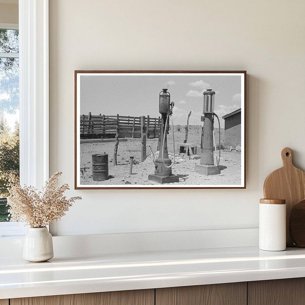 Gasoline Pumps on Cattle Ranch Marfa Texas May 1939