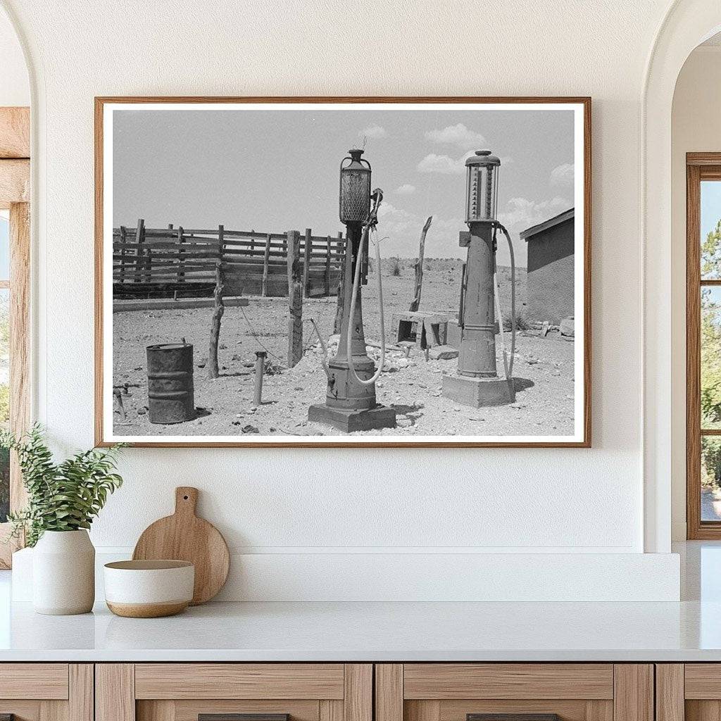 Gasoline Pumps on Cattle Ranch Marfa Texas May 1939