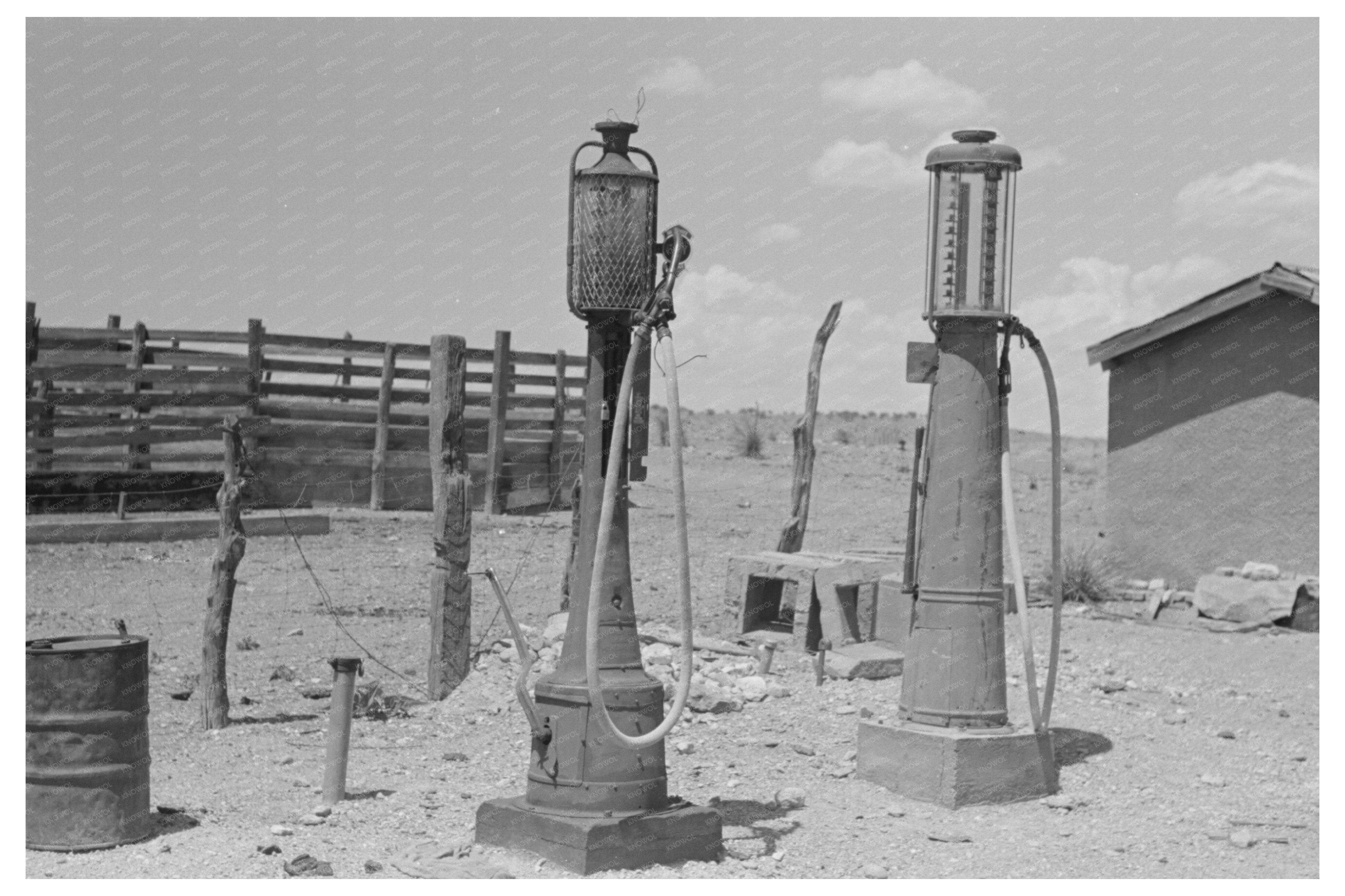 Gasoline Pumps at Walking X Ranch Marfa Texas 1939