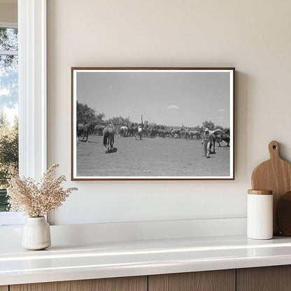 Horses in Corral at SMS Ranch Spur Texas May 1939