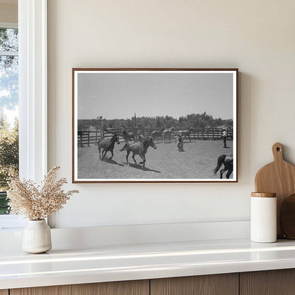 Cowboy Roping Horse in Spur Texas May 1939