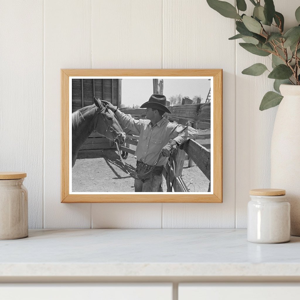 Cowboy and Horse Interaction at Texas Ranch May 1939