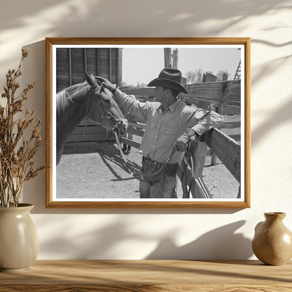 Cowboy and Horse Interaction at Texas Ranch May 1939