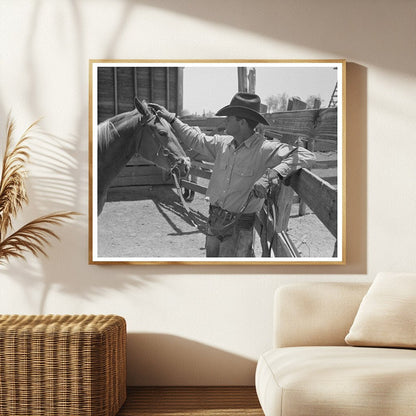 Cowboy and Horse Interaction at Texas Ranch May 1939