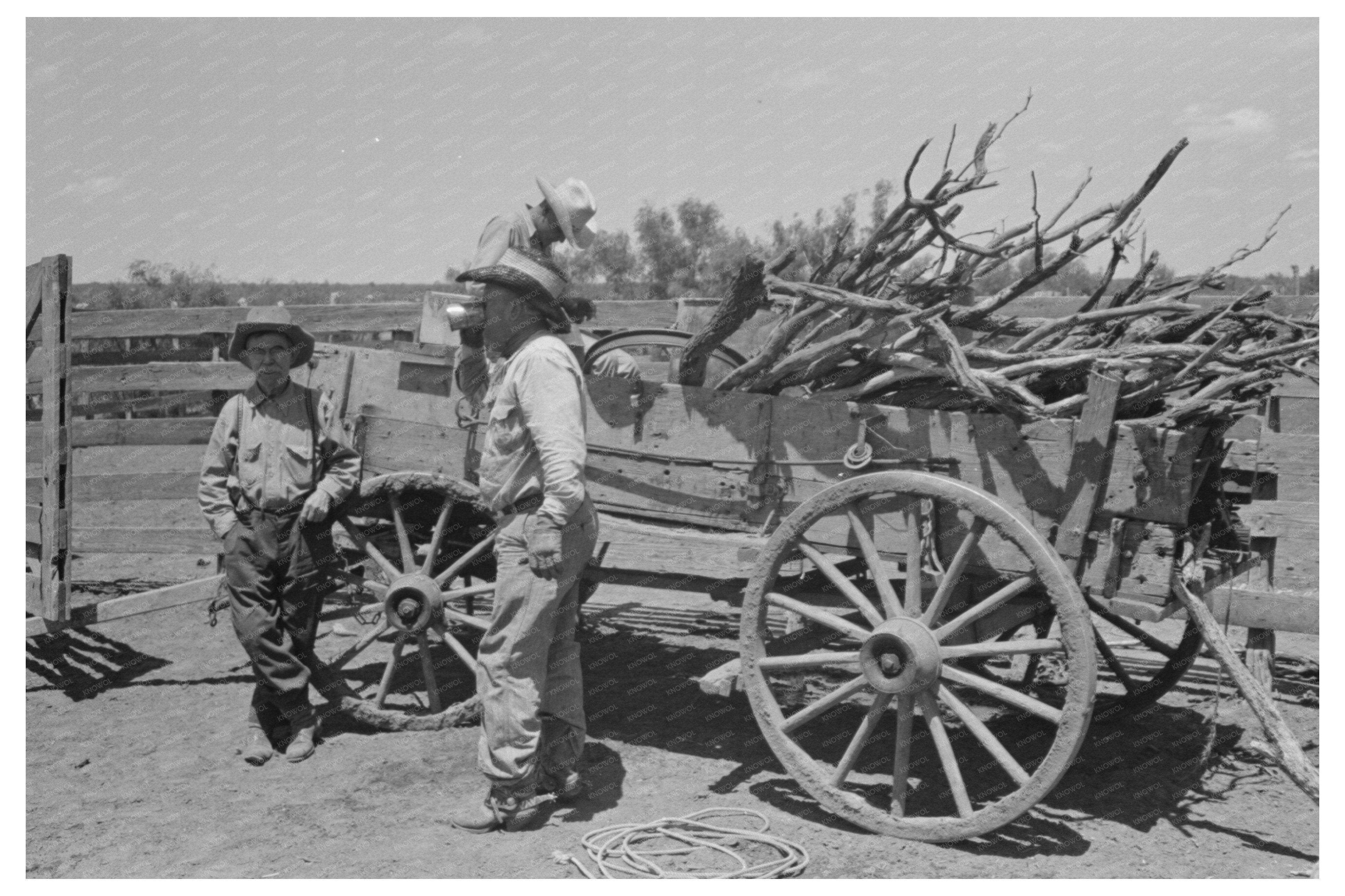 Vintage Wagon Loaded with Wood at Texas Cattle Ranch 1939