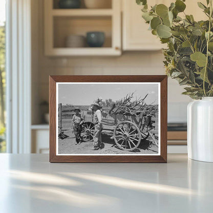 Vintage Wagon Loaded with Wood at Texas Cattle Ranch 1939