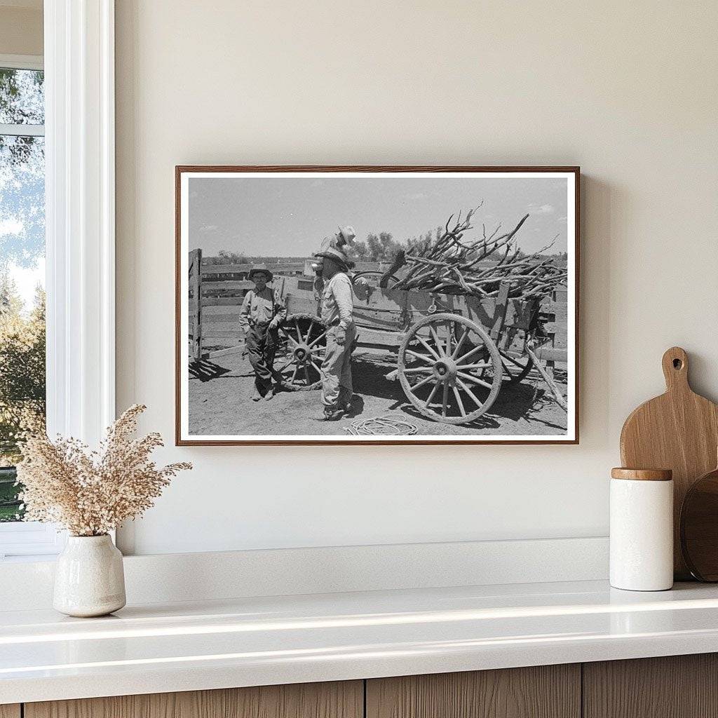 Vintage Wagon Loaded with Wood at Texas Cattle Ranch 1939