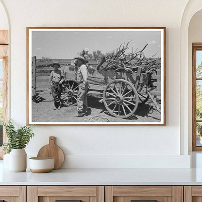 Vintage Wagon Loaded with Wood at Texas Cattle Ranch 1939