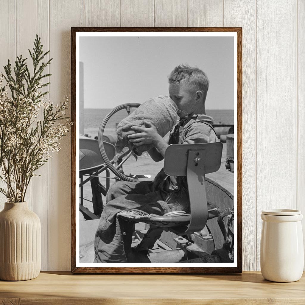 Child Drinks from Jug on Ralls Texas Farm May 1939