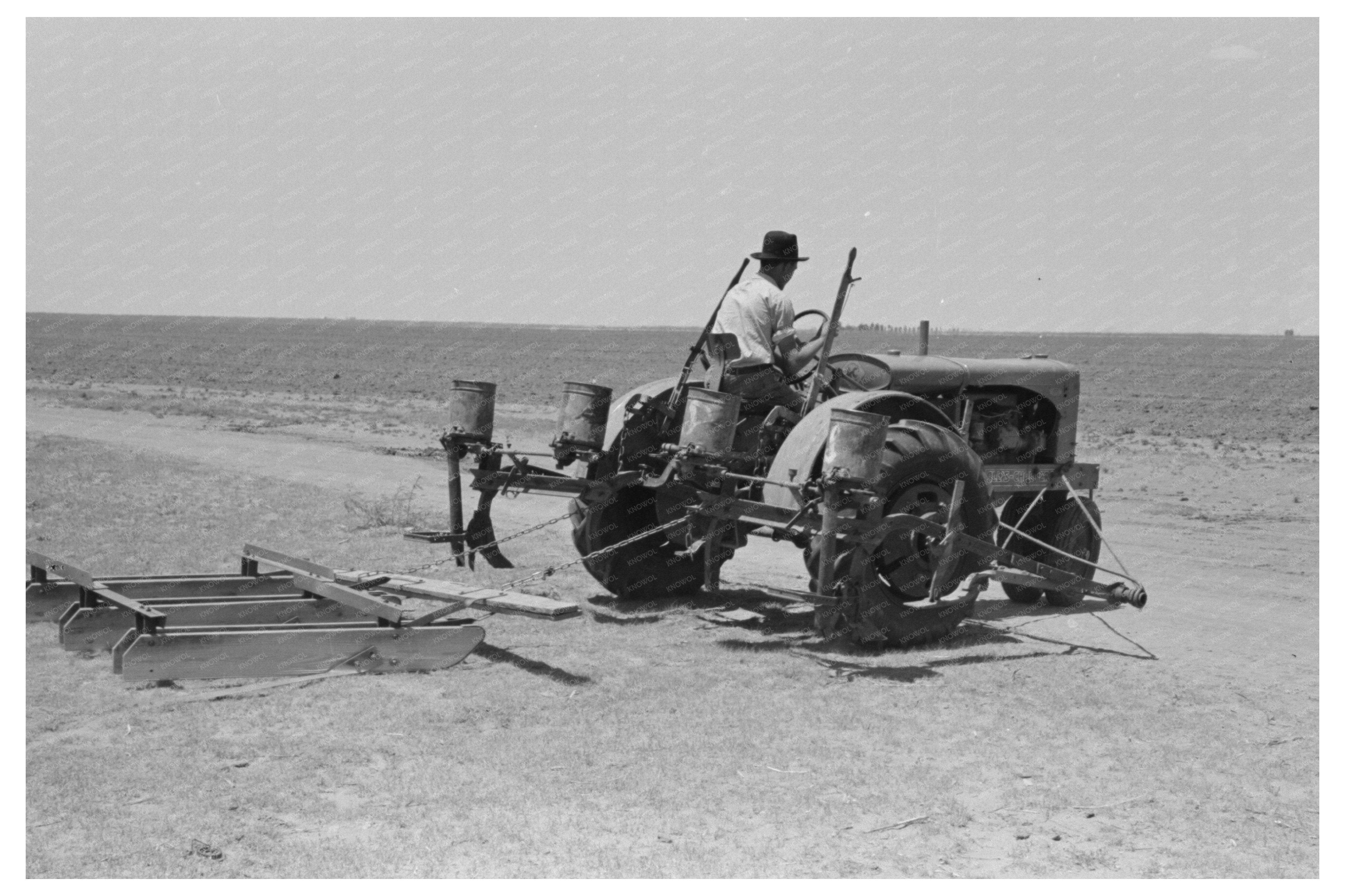 Tractor with Planter on Farm Near Ralls Texas May 1939