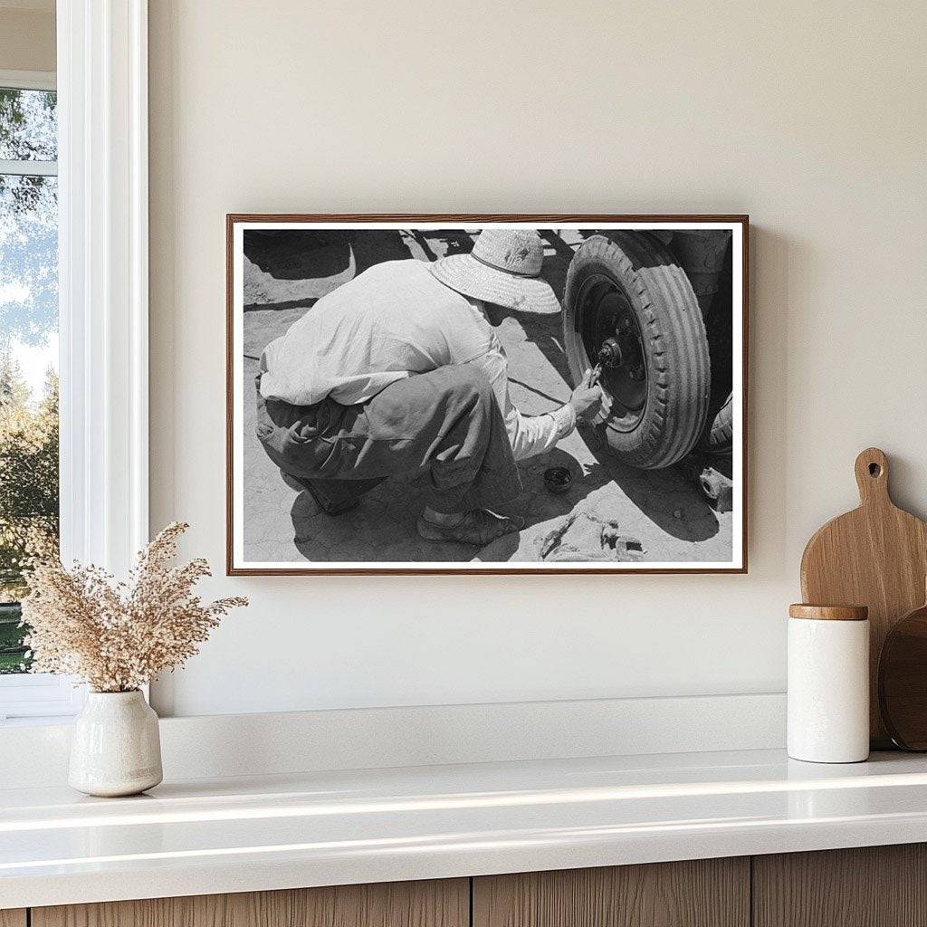 Laborer Inserting Cotter Pin on Texas Farm May 1939