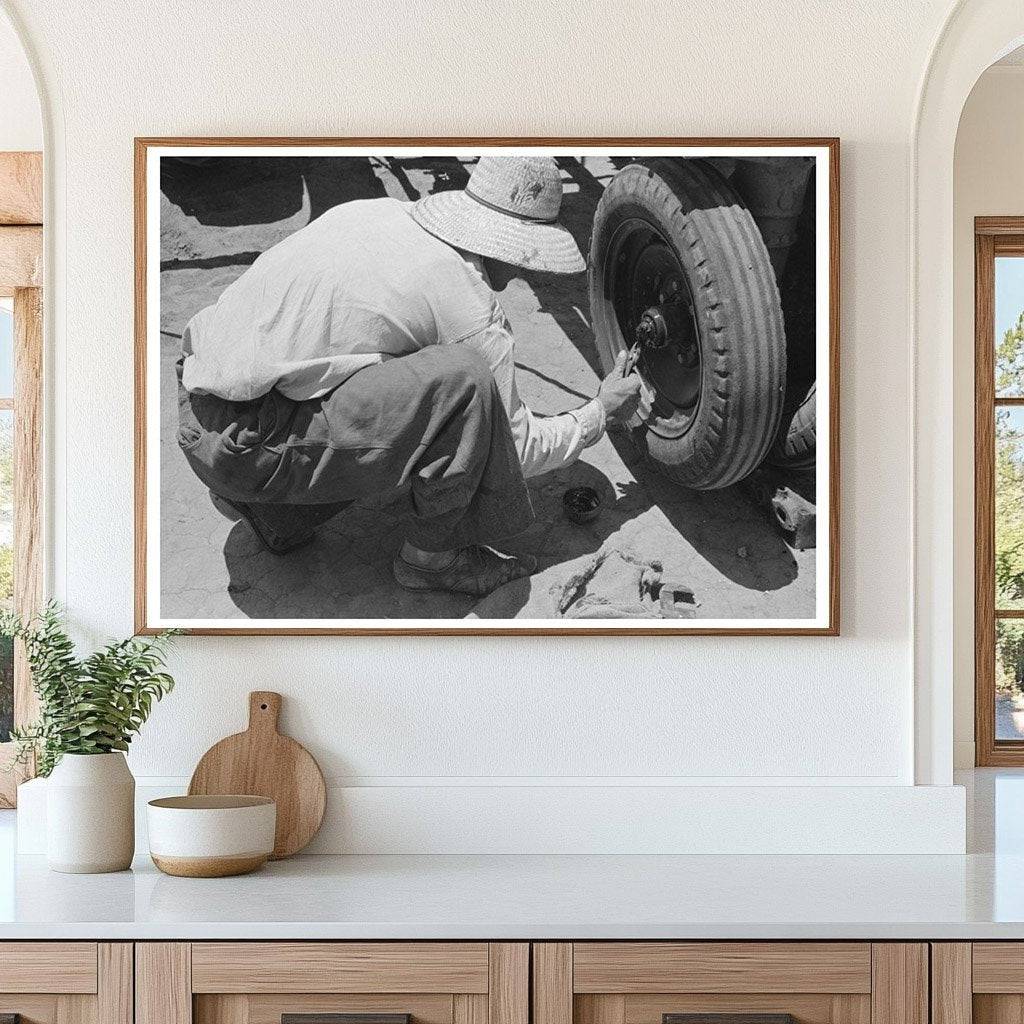 Laborer Inserting Cotter Pin on Texas Farm May 1939