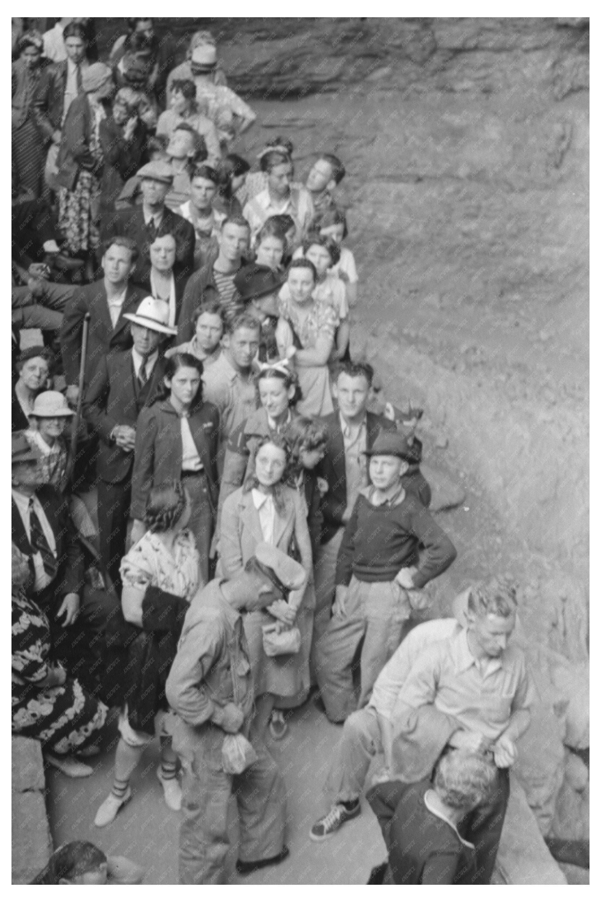 Tourists Line Up at Carlsbad Caverns New Mexico May 1939