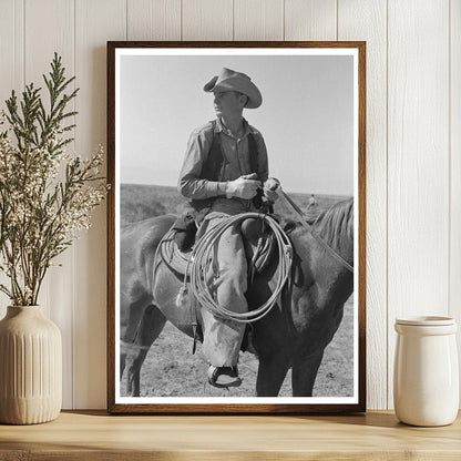 Cowboy Riding Horse at SMS Ranch Spur Texas May 1939