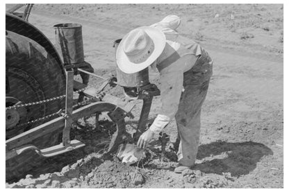 Tractor Maintenance by Day Laborer on Texas Farm 1939