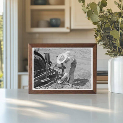 Tractor Maintenance by Day Laborer on Texas Farm 1939