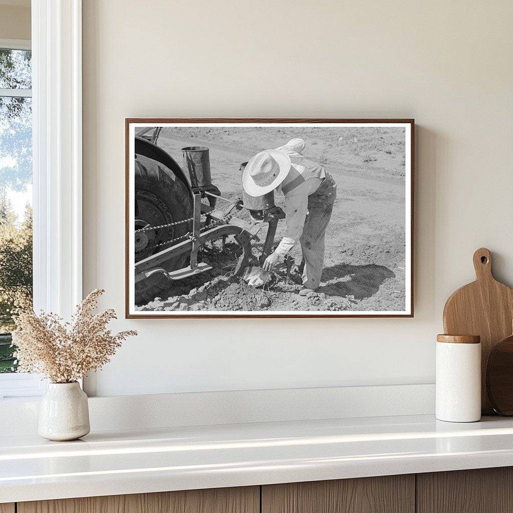 Tractor Maintenance by Day Laborer on Texas Farm 1939