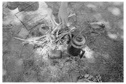 Migrant Laborers Building a Fire in Oklahoma 1939