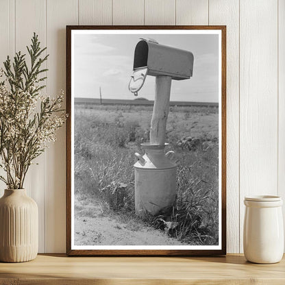 Vintage Mailbox on Milk Can Hydro Oklahoma June 1939