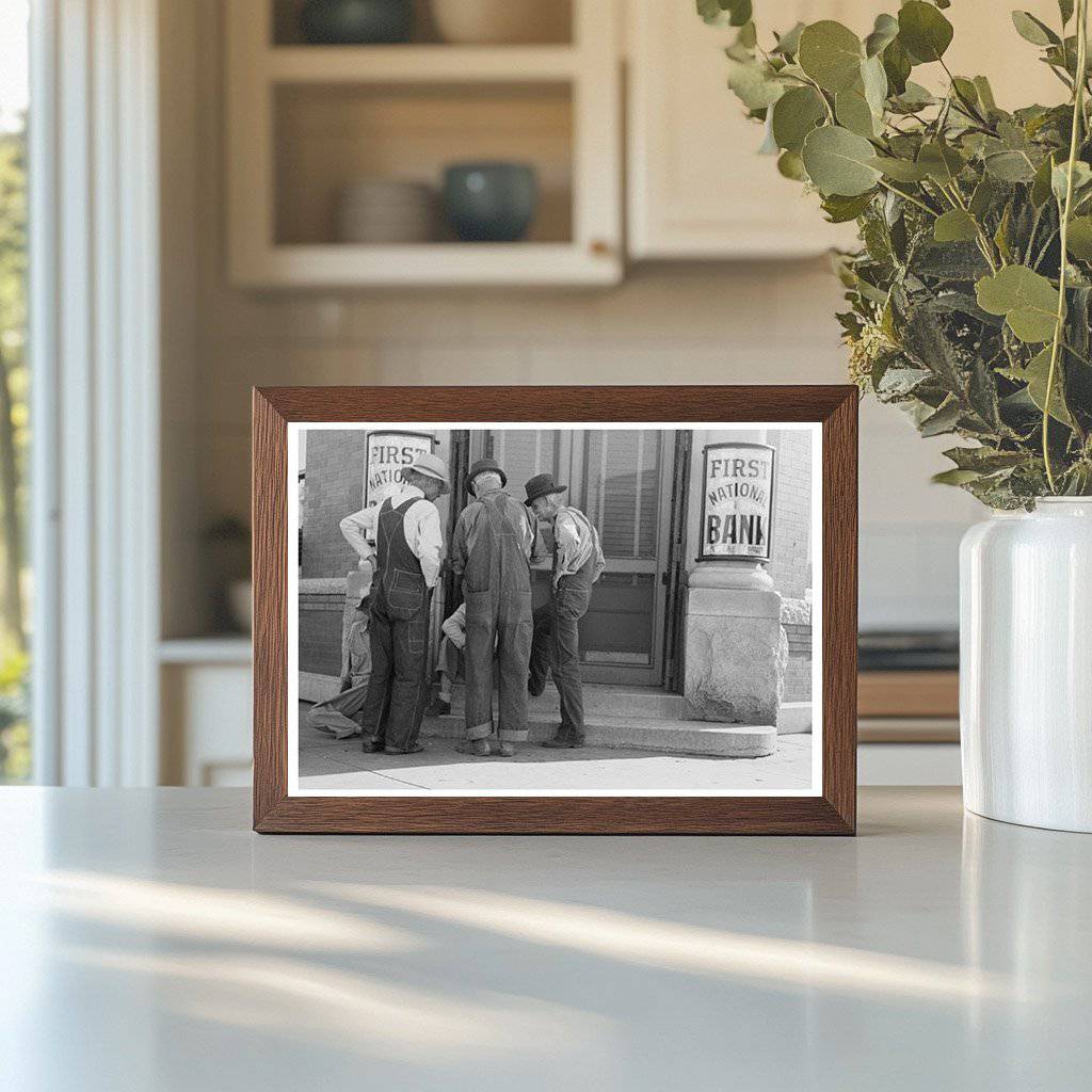 Men in Front of Bank in Frederick Oklahoma June 1939