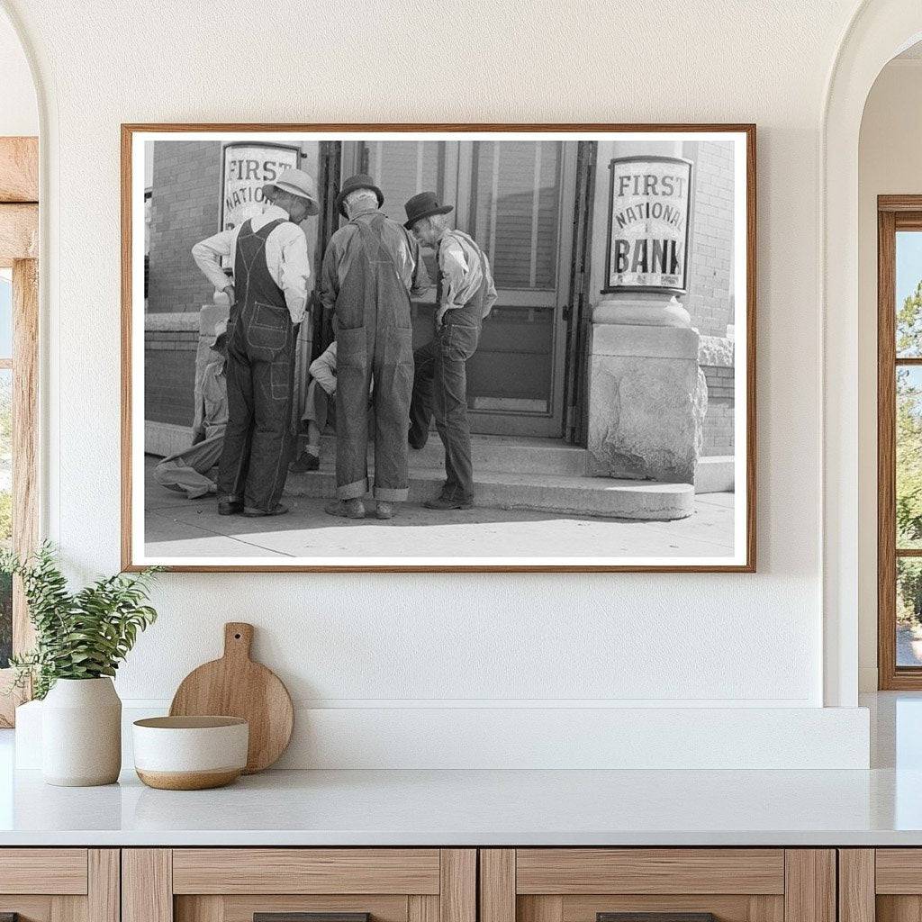 Men in Front of Bank in Frederick Oklahoma June 1939